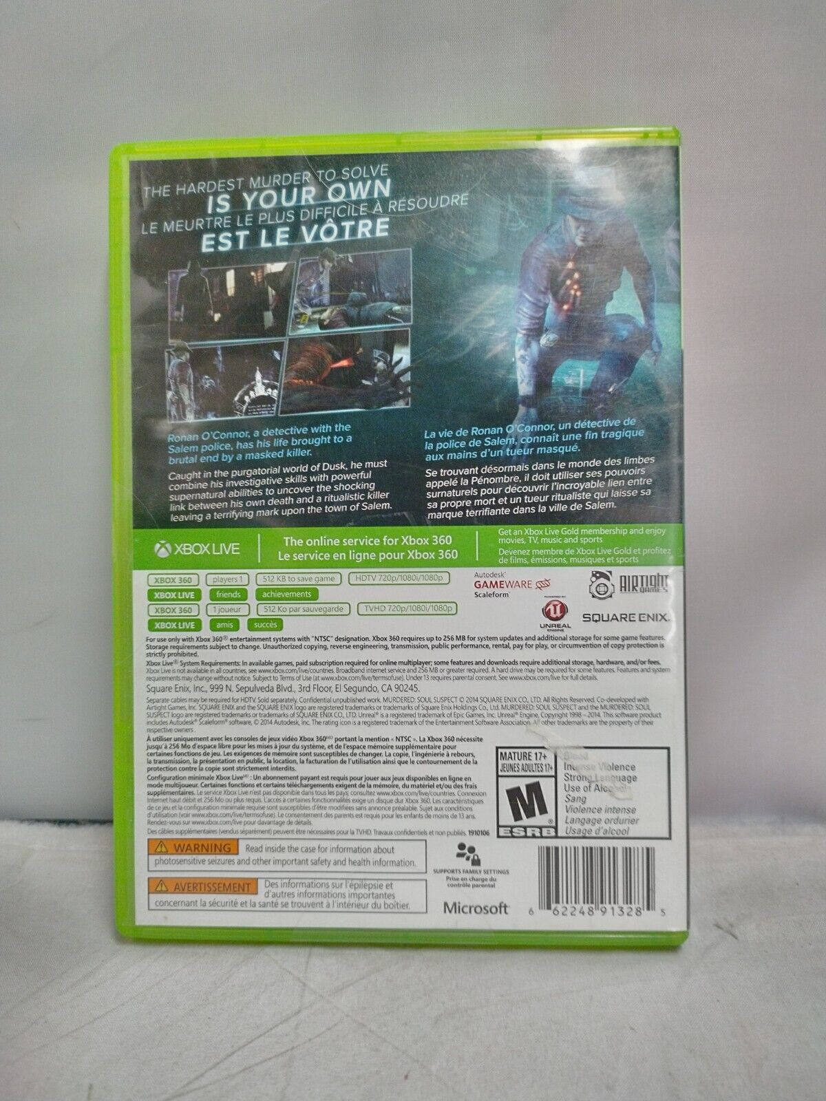 (LUP) Murdered: Soul Suspect (Microsoft Xbox 360, 2014)