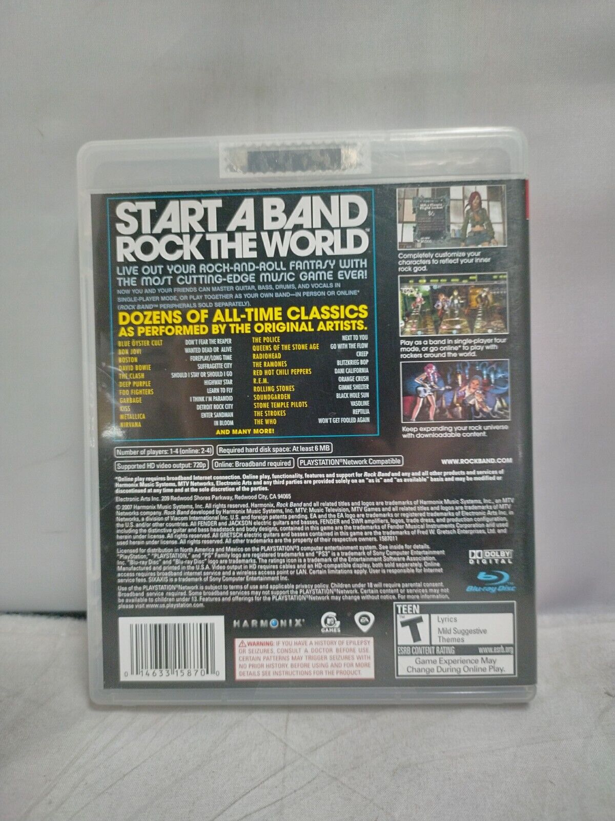 (LUP) Rock Band (Sony PlayStation 3, 2007)