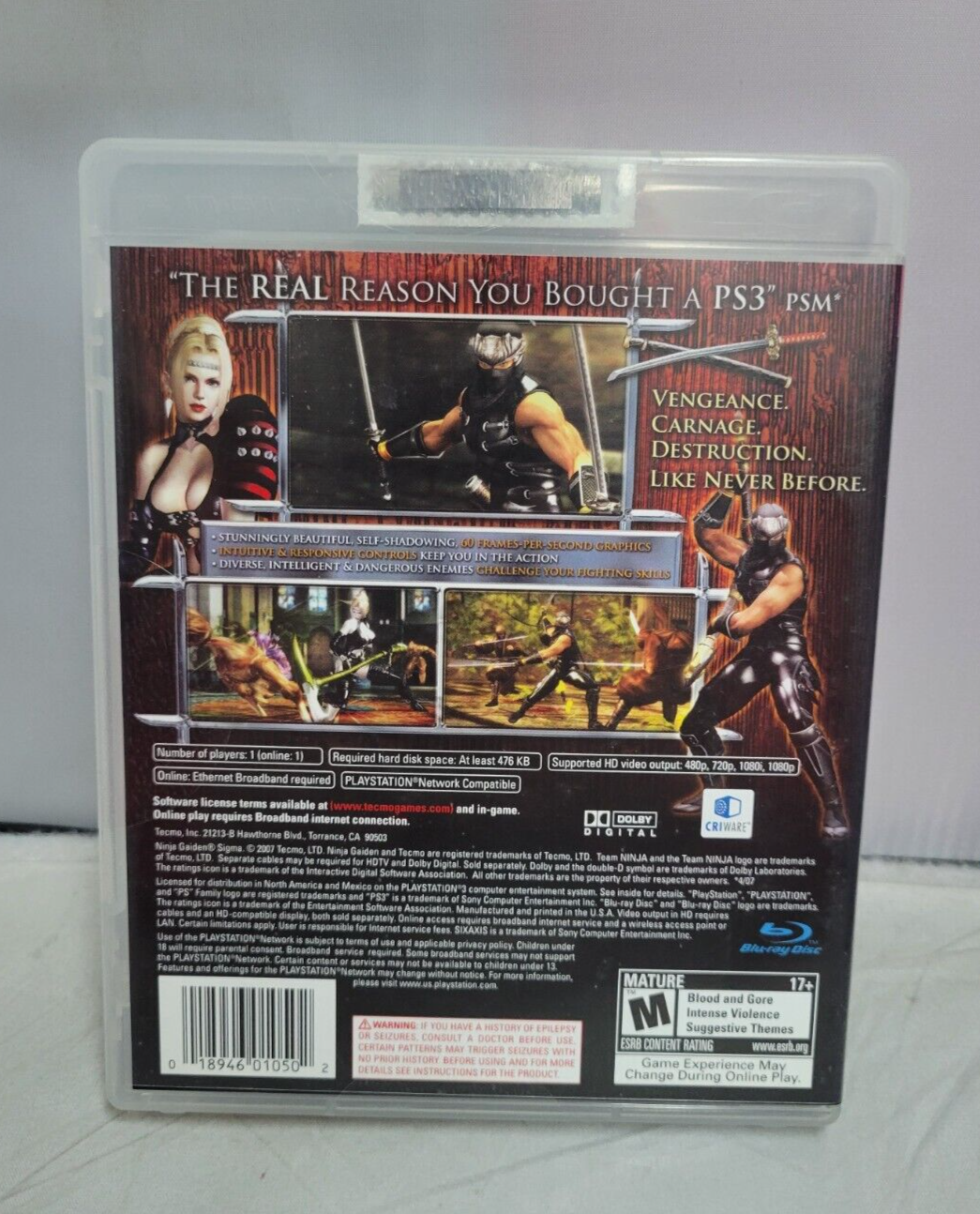 (LUP) Ninja Gaiden Sigma (Sony PlayStation 3, 2007)