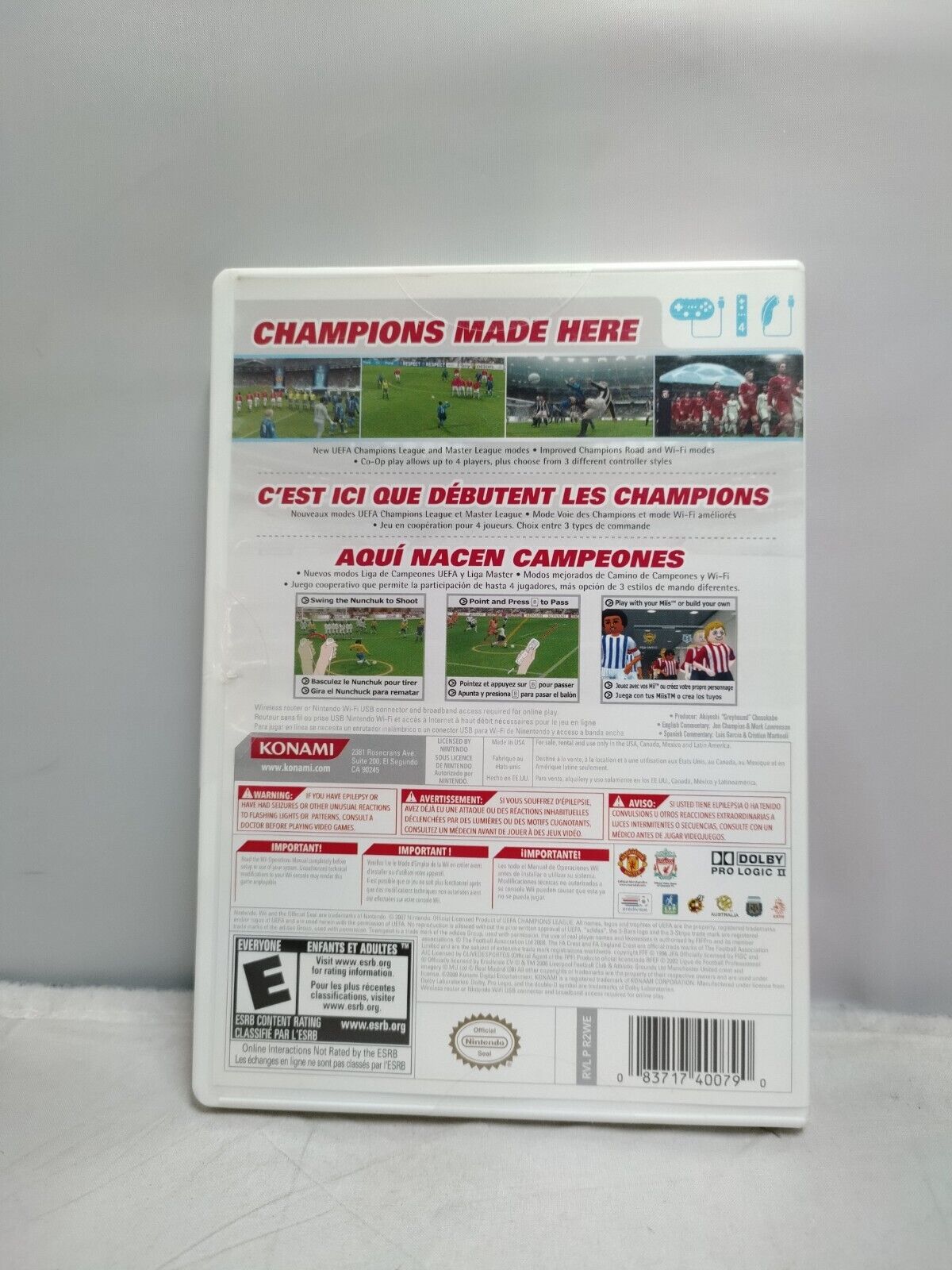 (LUP) Pro Evolution Soccer 2009 (Nintendo Wii, 2009)