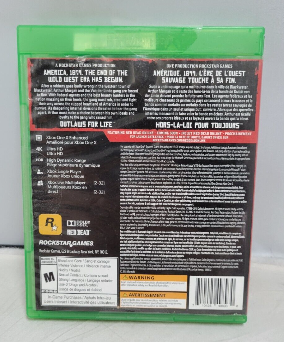 (LUP) Red Dead Redemption 2 (Xbox, 2018)