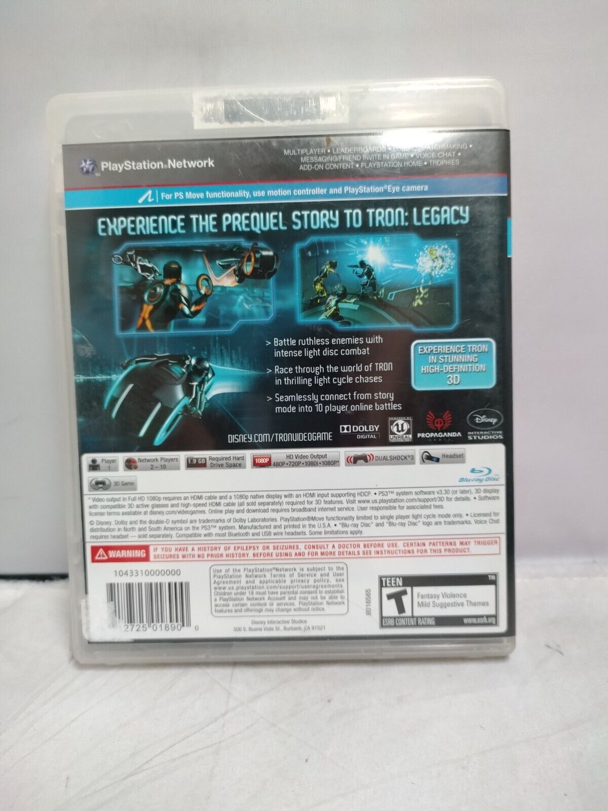 (LUP) Tron: Evolution (Sony PlayStation 3, 2010)