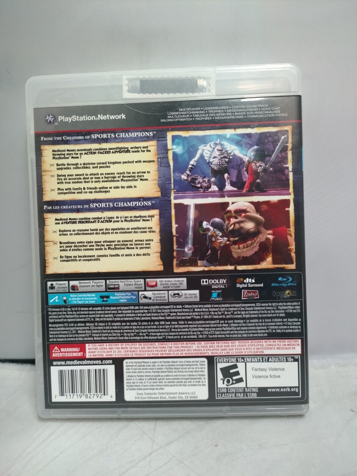 (LUP) Medieval Moves: Deadmund's Quest (Sony PlayStation 3, 2011)