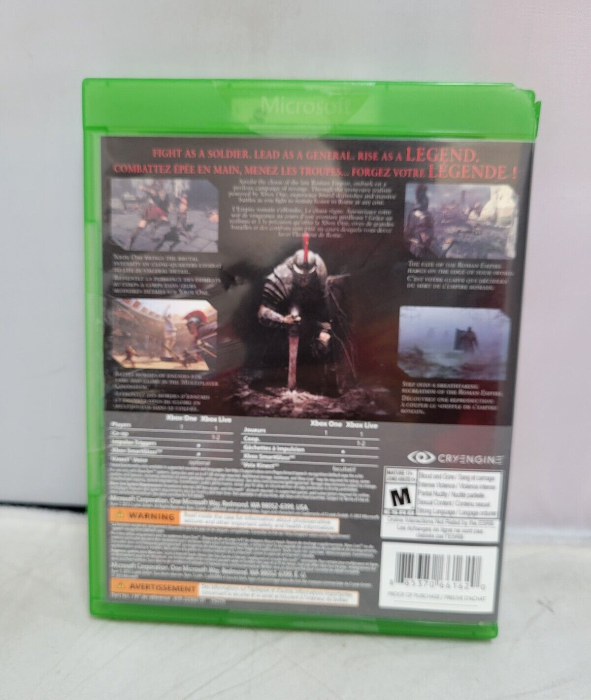 (LUP) Ryse: Son of Rome (Microsoft Xbox One, 2013)