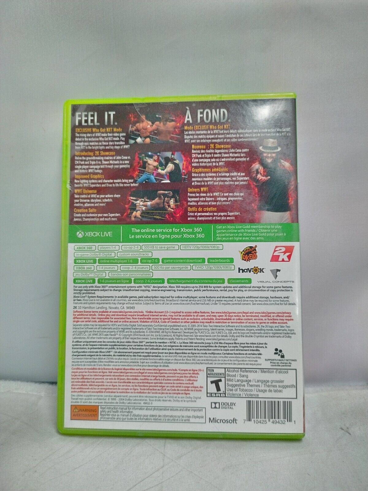 (LUP) WWE 2K15 (Microsoft Xbox 360, 2014)