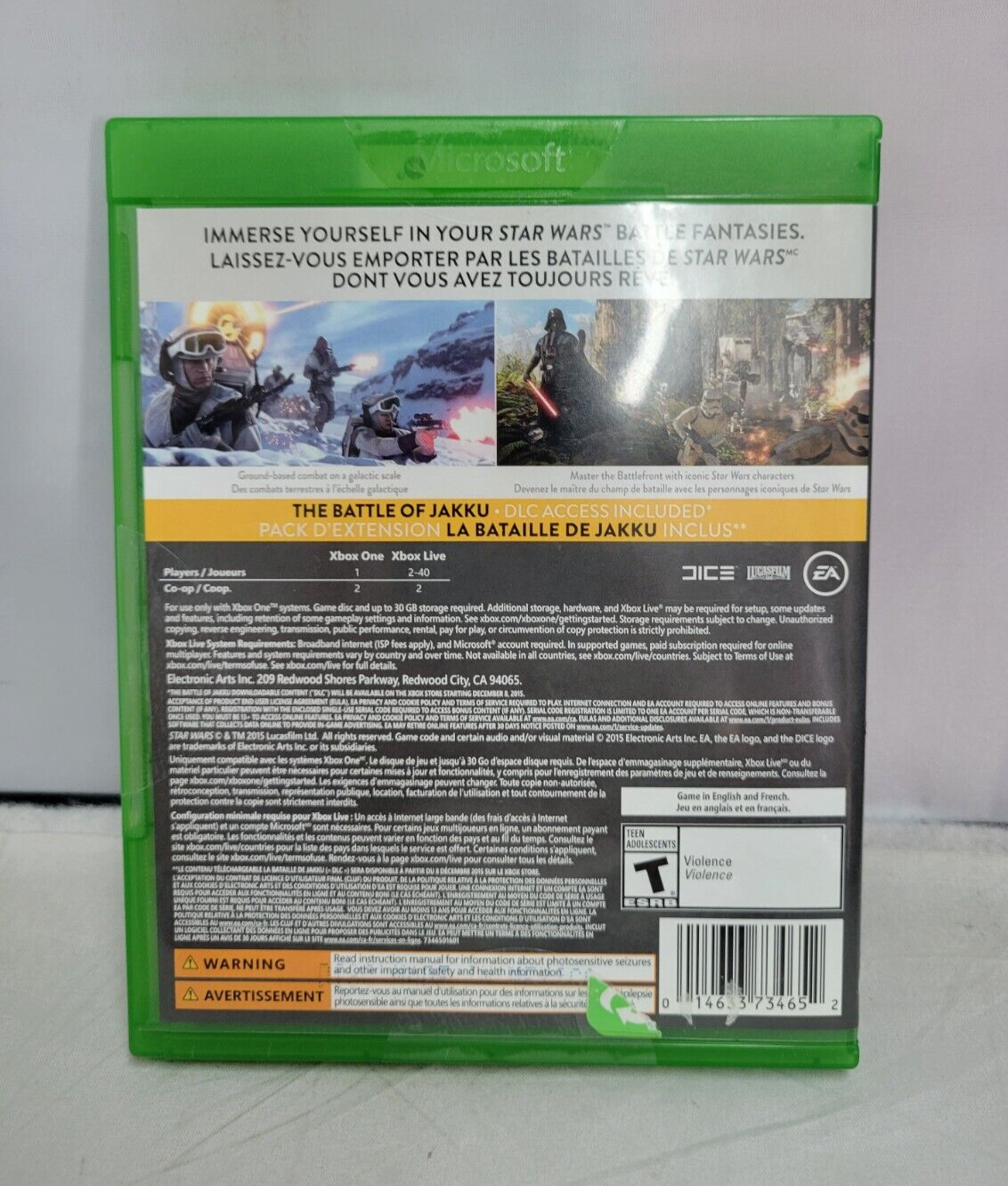 (LUP) Star Wars Battlefront (Microsoft Xbox One, 2015)