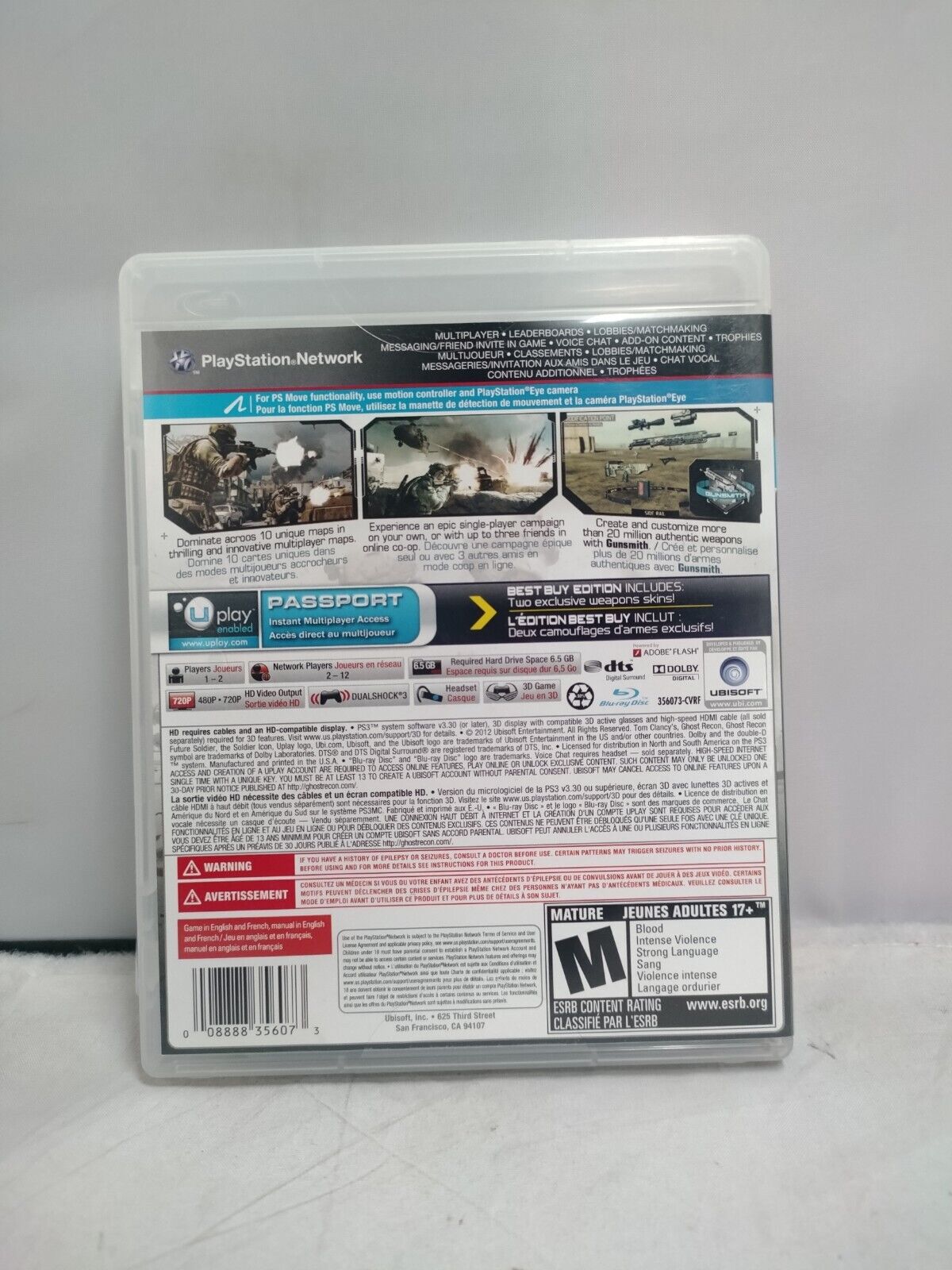 (LUP) Tom Clancy: Ghost Recon-Future Soldier (Sony PlayStation 3, 2012)