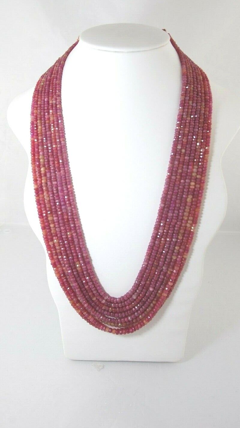 (I-903) Ruby beaded Necklace