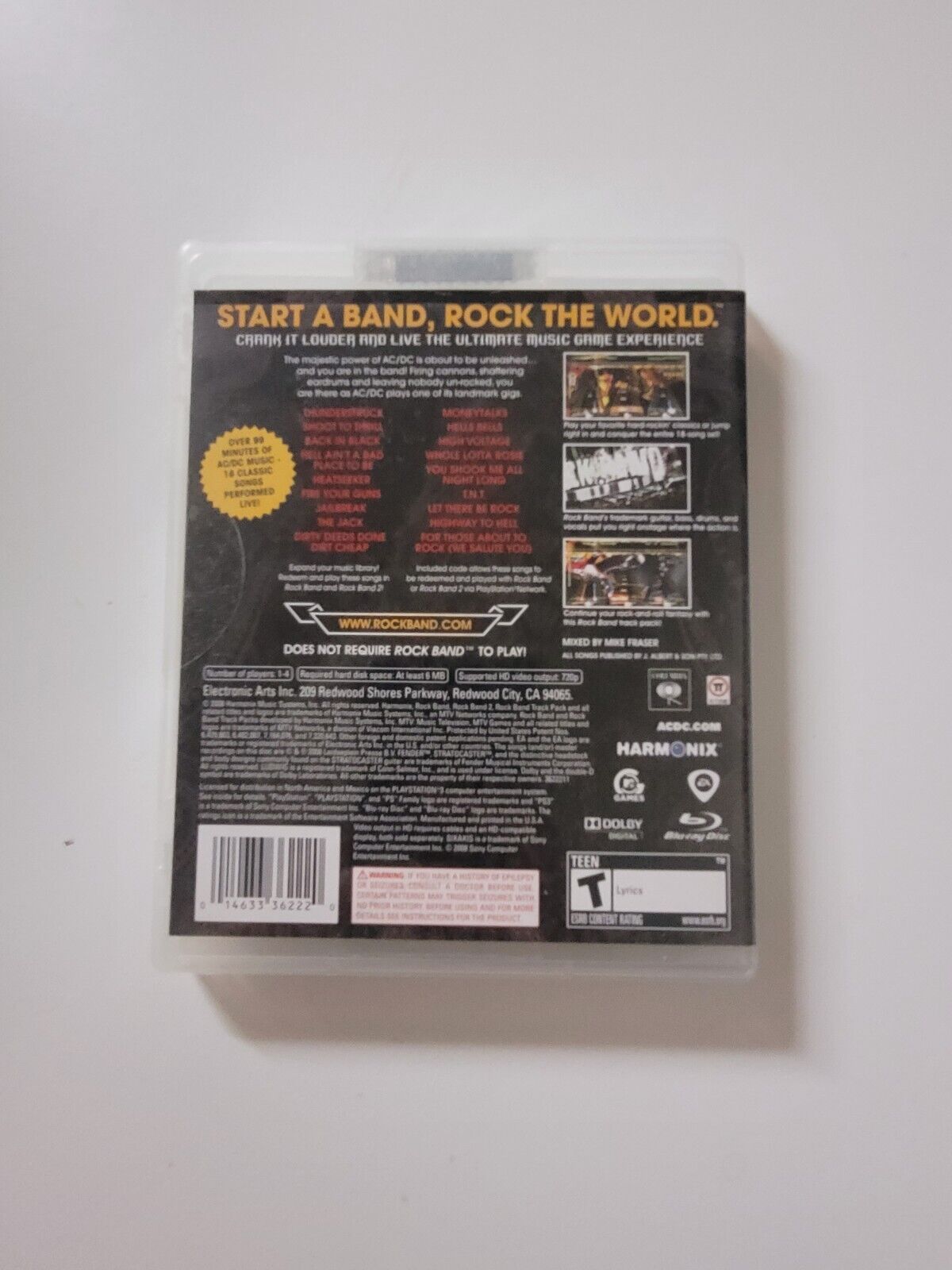 (LUP)AC/DC Live: Rock Band Track Pack (Sony PlayStation 3, 2008)