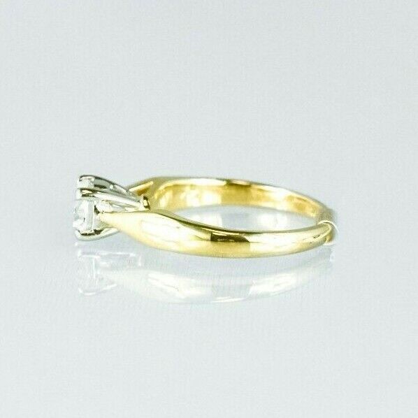 (I-6452-208A) 14k duo gold diamond solitaire ring