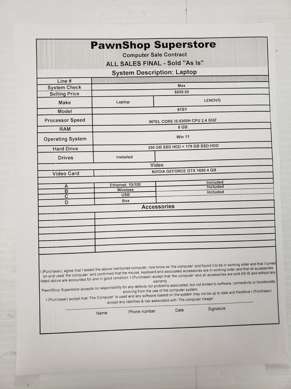 (45912-1) Ordinateur portable Lenovo 81SY