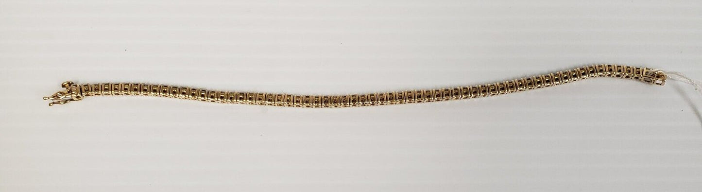 (9832-3-318) Bracelet de tennis en or jaune 14 carats pour femme