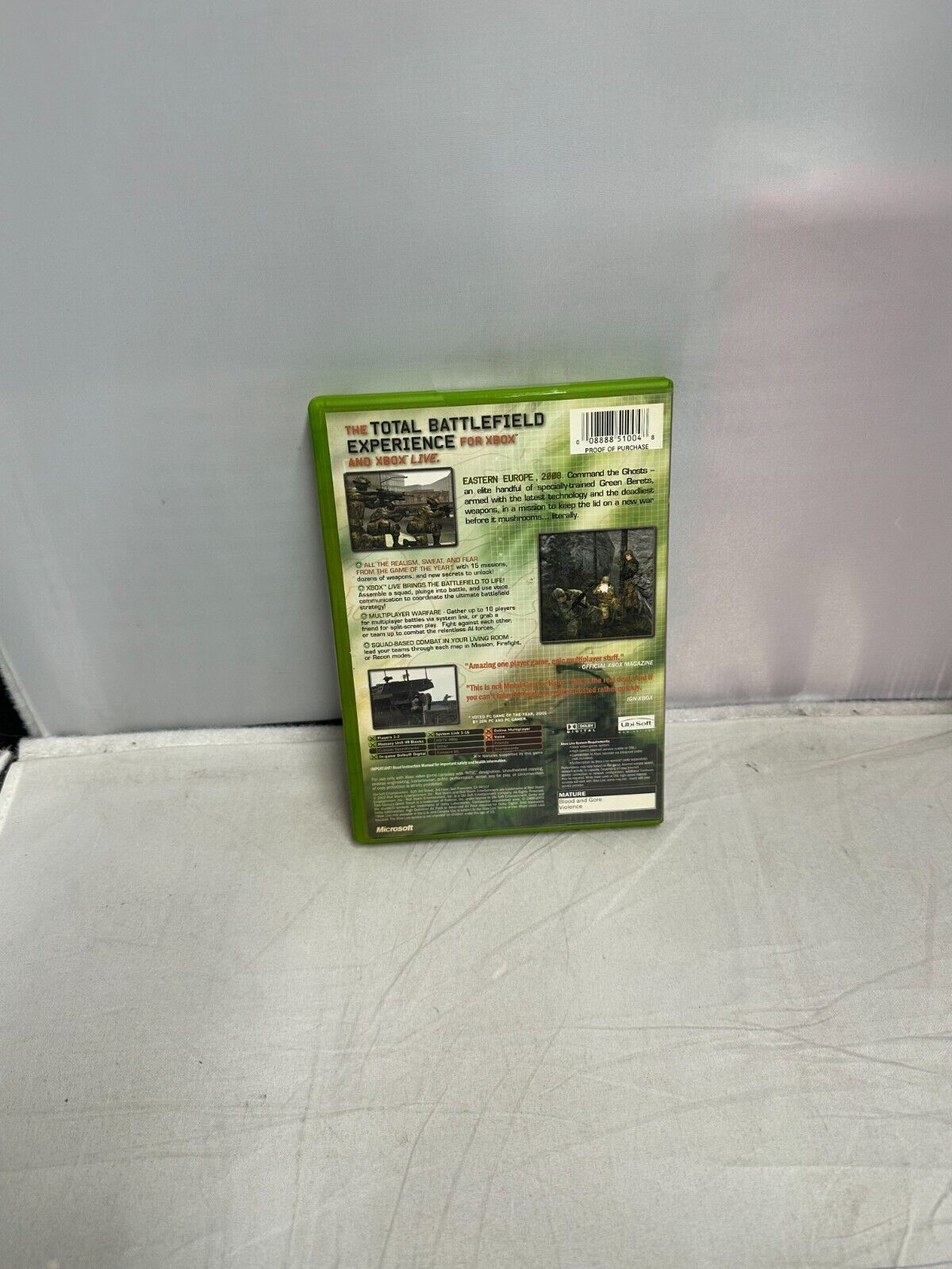 (LUP) Tom Clancy's Ghost Recon (Microsoft Xbox, 2002)