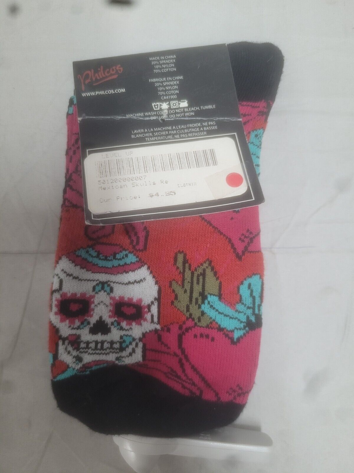 Chaussettes unisexes avec tête de mort mexicaine