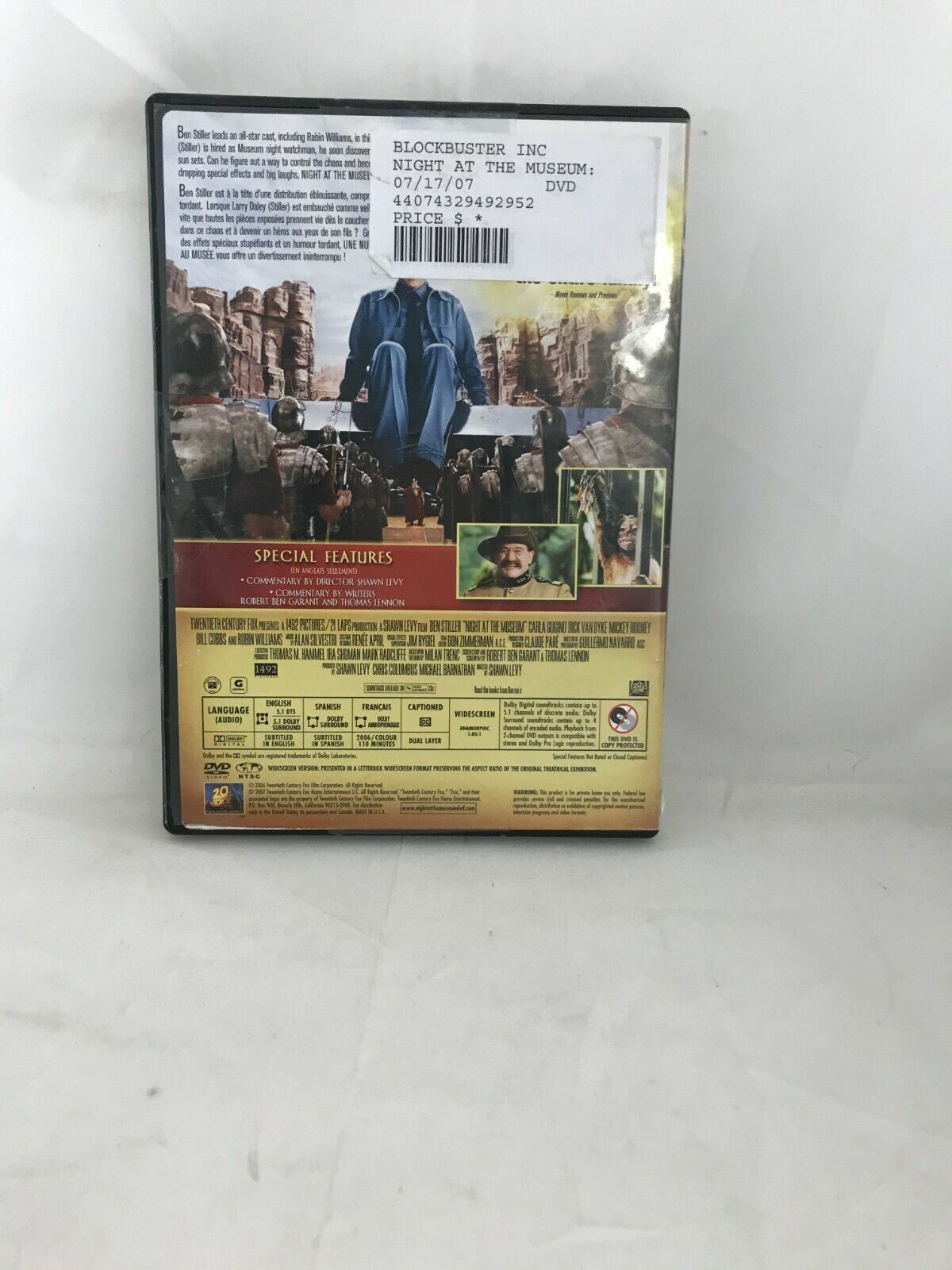 (LUP) Nuit au musée (DVD, 2007, écran large canadien)