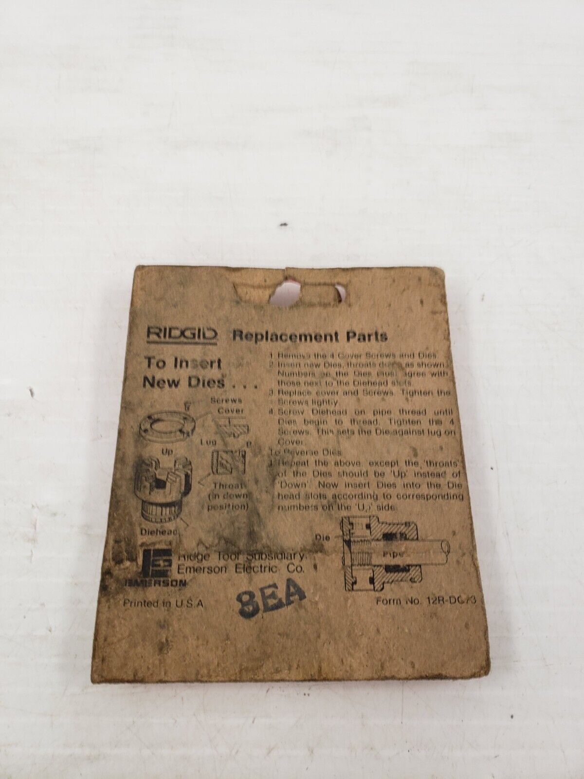 (I-31484) Ridgid 1 1/4" Pie Die