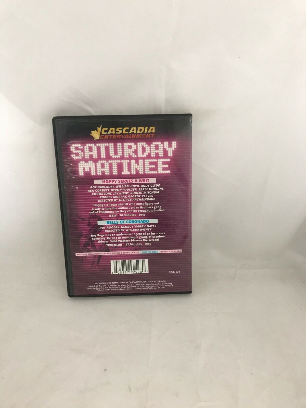 (LUP) Saturday Matinee- Hoppy Serves A Writ and Bells Of Coronado DVD Double