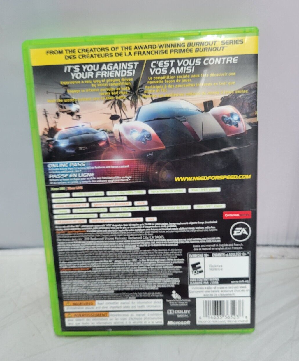 (LUP) Need for Speed: Hot Pursuit (Xbox 360, 2010)