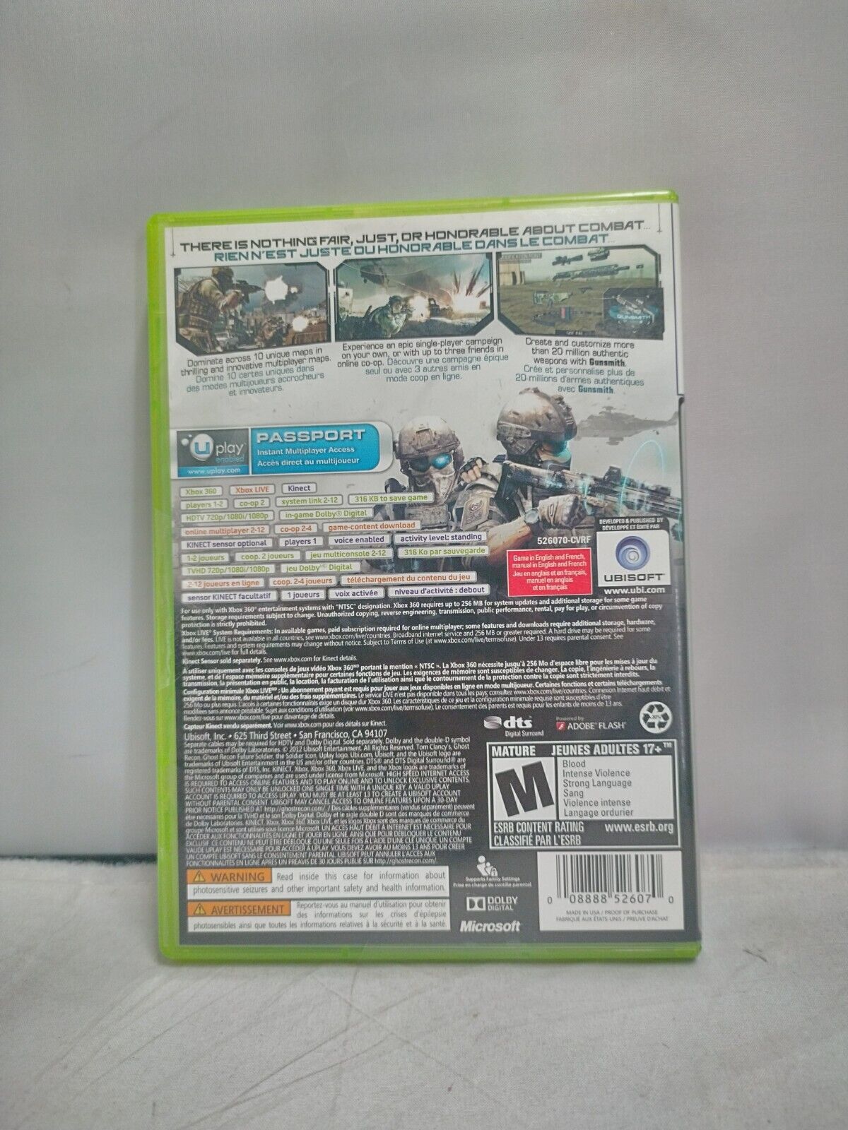 (LUP) Tom Clancy's Ghost Recon: Future Soldier (Microsoft Xbox 360, 2012)