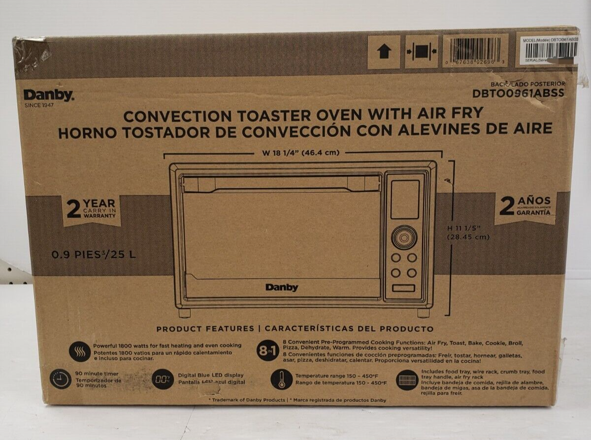 (60764-1) Danby DBT00961ABSS Convection Toaster Oven With Air Fryer