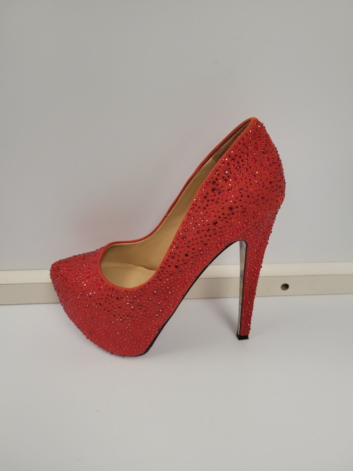 (70711-1) Taylor Say Red Bedazzle D Heels Size - 7.5 US