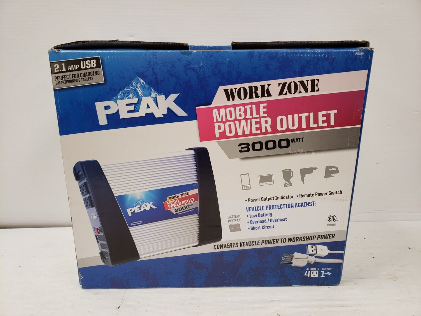 (62078-3) Peak PKC0AW Work Zone Mobile Power Outlet Inverter