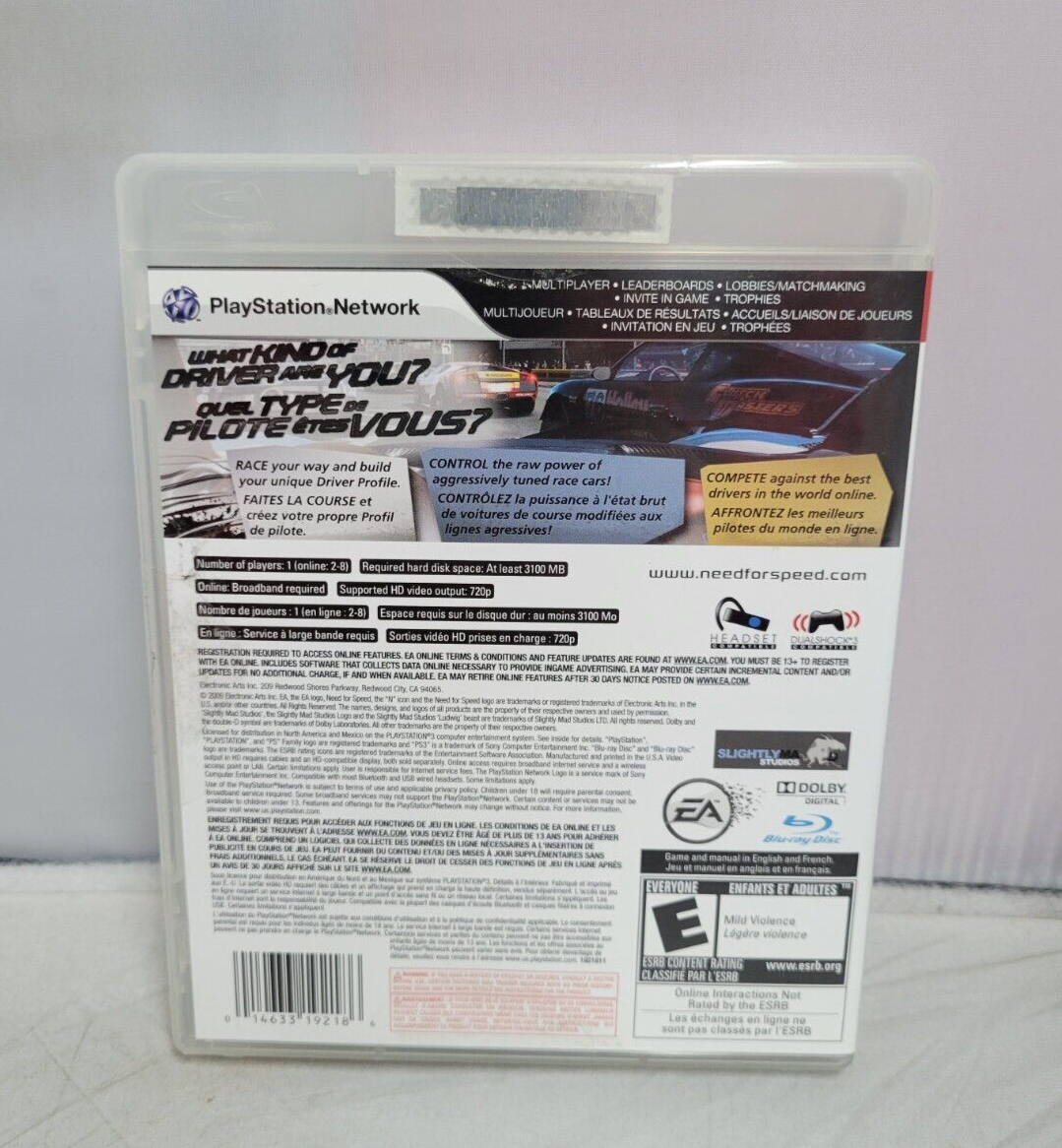 (LUP) Need for Speed: Shift (Sony PlayStation 3, 2009)