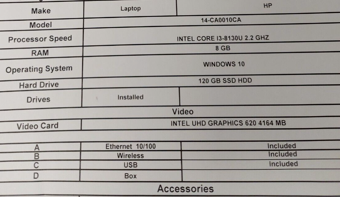 (N82107-1) HP 14-CA0010CA Laptop ** AS IS**