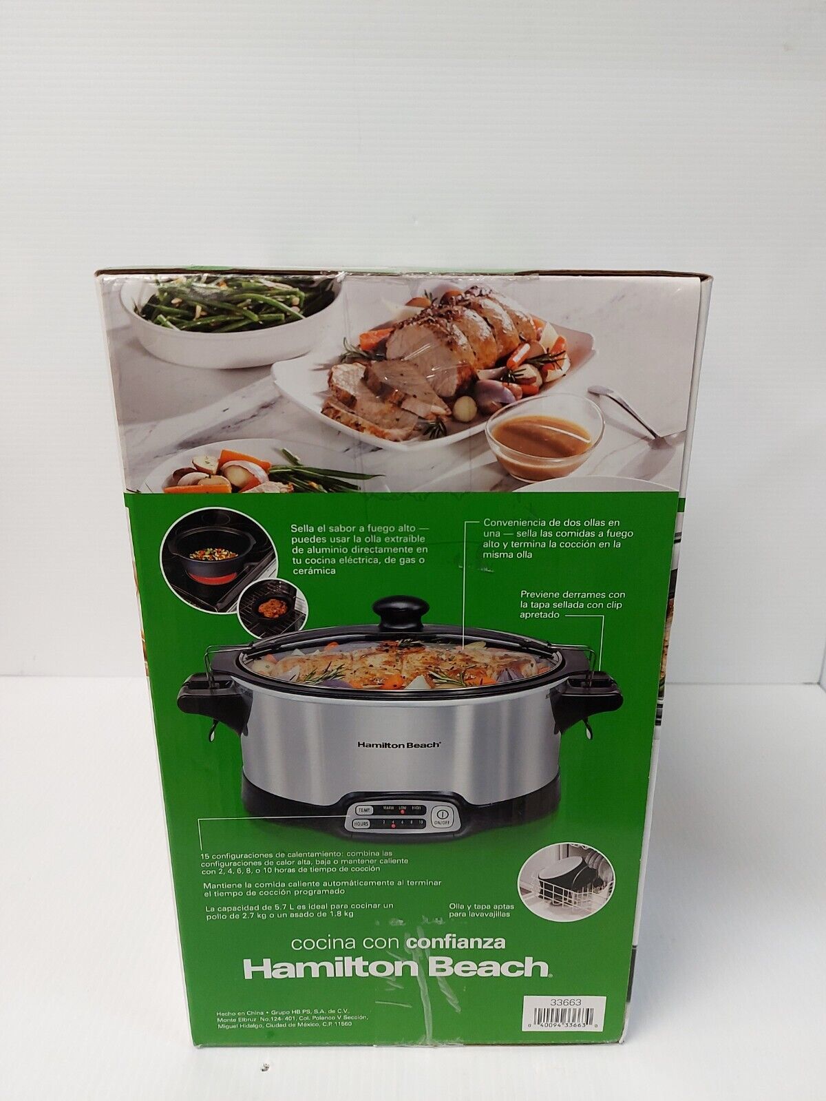 (N85677-3) Hamilton Beach 33663 6 Quart Crock Pot