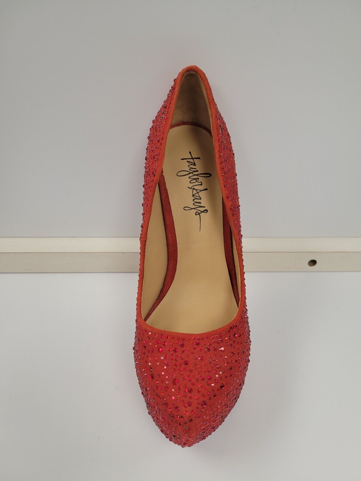 (70711-1) Taylor Say Red Bedazzle D Heels Size - 7.5 US