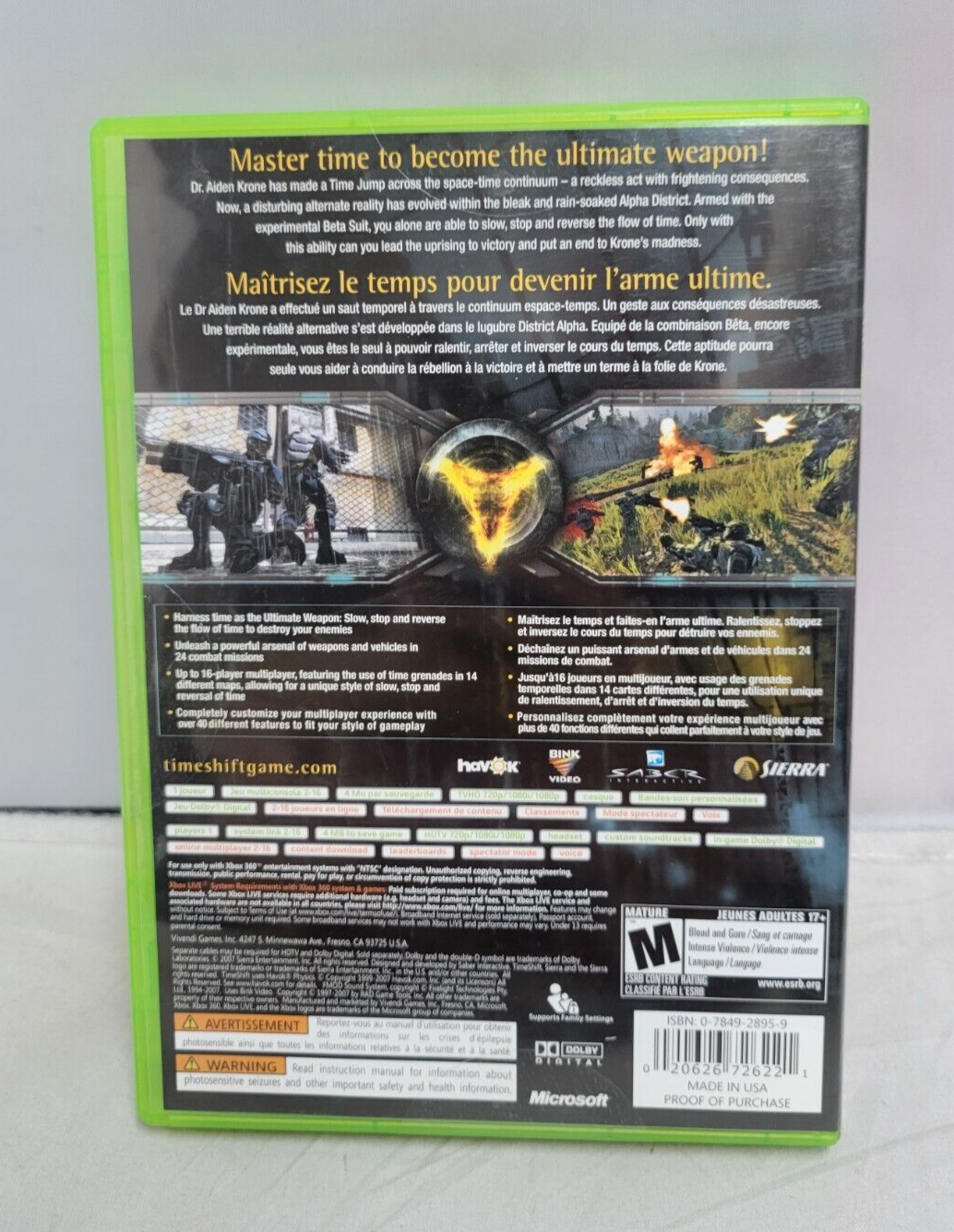(LUP) TimeShift (Microsoft Xbox 360, 2007)