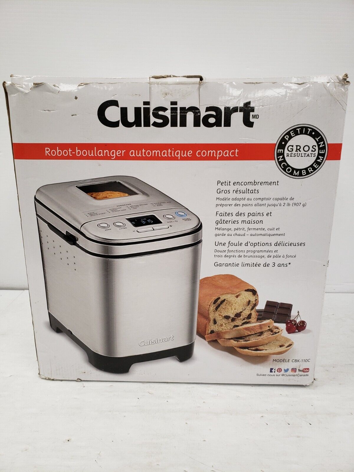 (64534-4) Cuisinart CBK-110C Compact Automatic Bread Maker