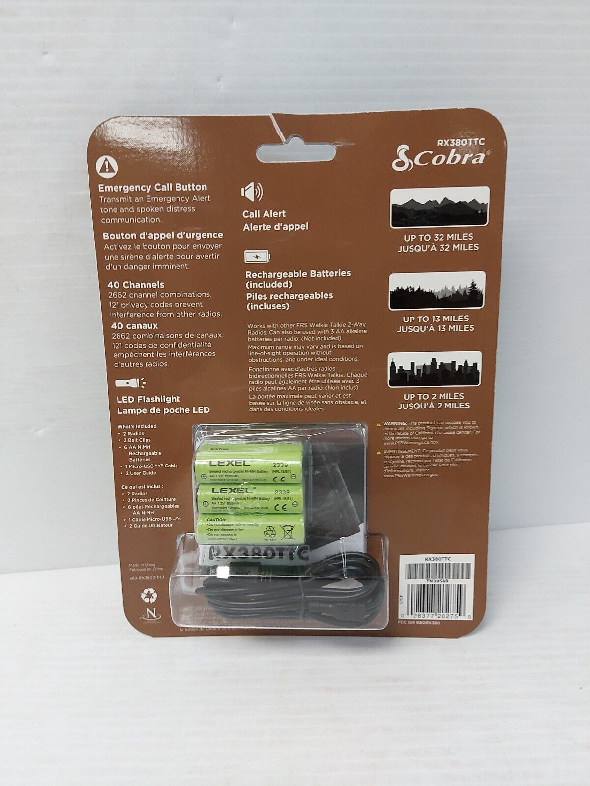 (N82081-3) Cobra RX380TTC Walkie Talkies