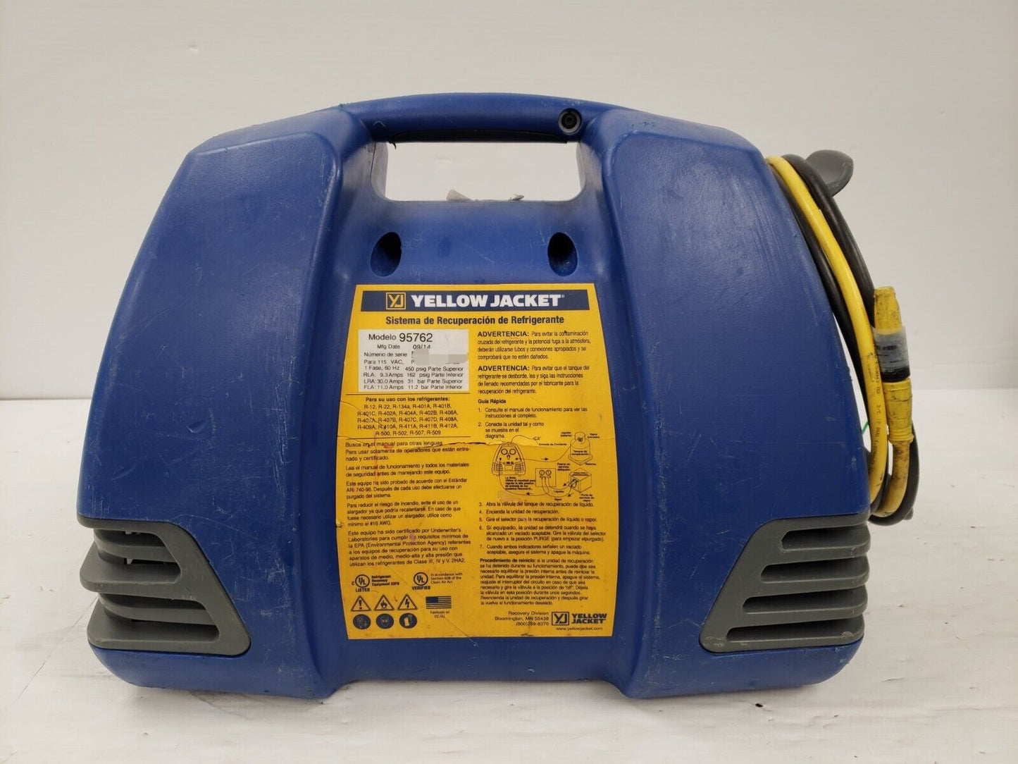(63435-1) Yellow Jacket 95762 Refrigerant Recovery System