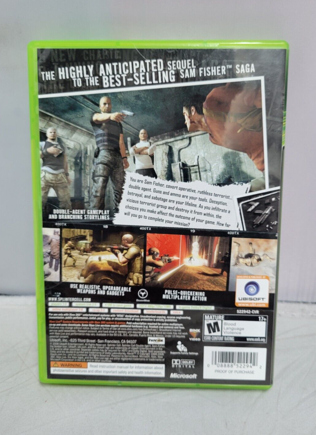 (LUP) Tom Clancy's Splinter Cell: Double Agent (Microsoft Xbox 360, 2006)