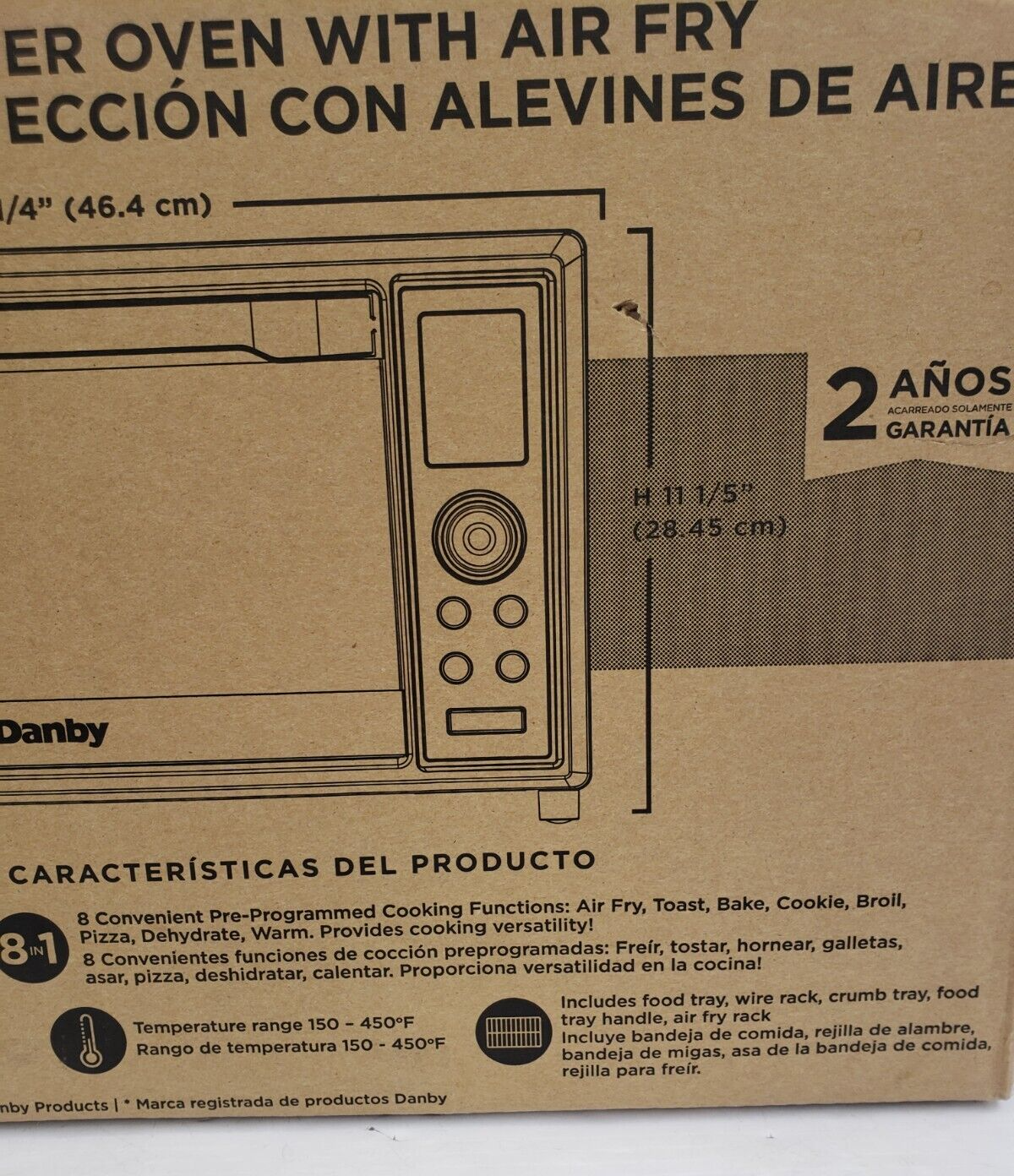 (60764-1) Danby DBT00961ABSS Convection Toaster Oven With Air Fryer