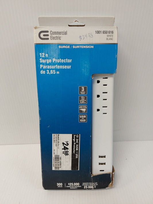 (N83407-4) 12 Ft 1001-650-616 Surge Protector Power Bar
