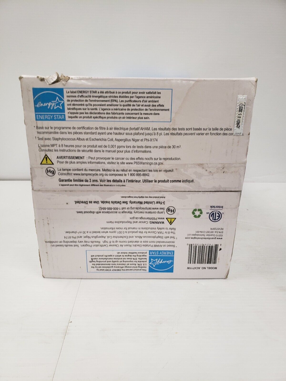 (48819-1) Germ Guardian AC4711W Air Purifer