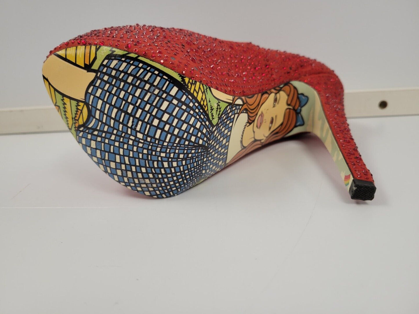 (70711-1) Taylor Say Red Bedazzle D Heels Size - 7.5 US