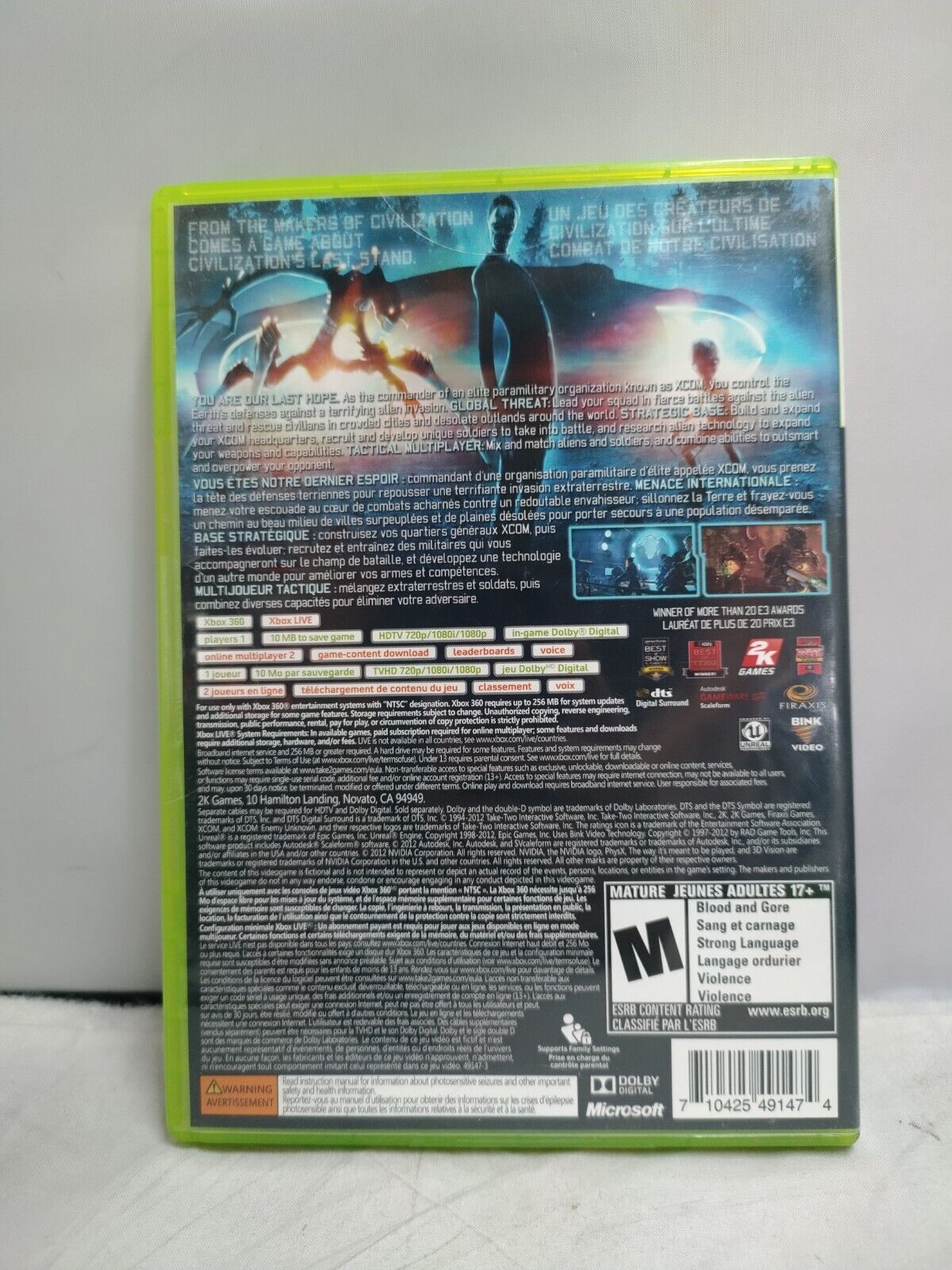 (LUP) XCOM Enemy Unknown (Microsoft Xbox 360, 2012)