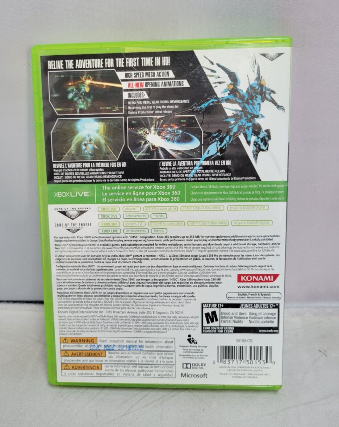 (LUP) Zone of the Enders HD Collection XBOX 360