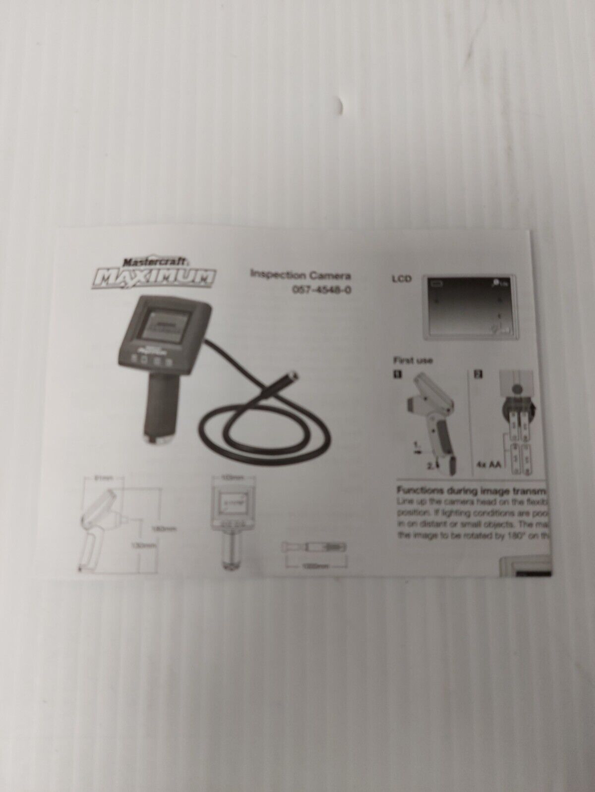 (N86175-2) Mastercraft 057-4548-0 Inspection Camera