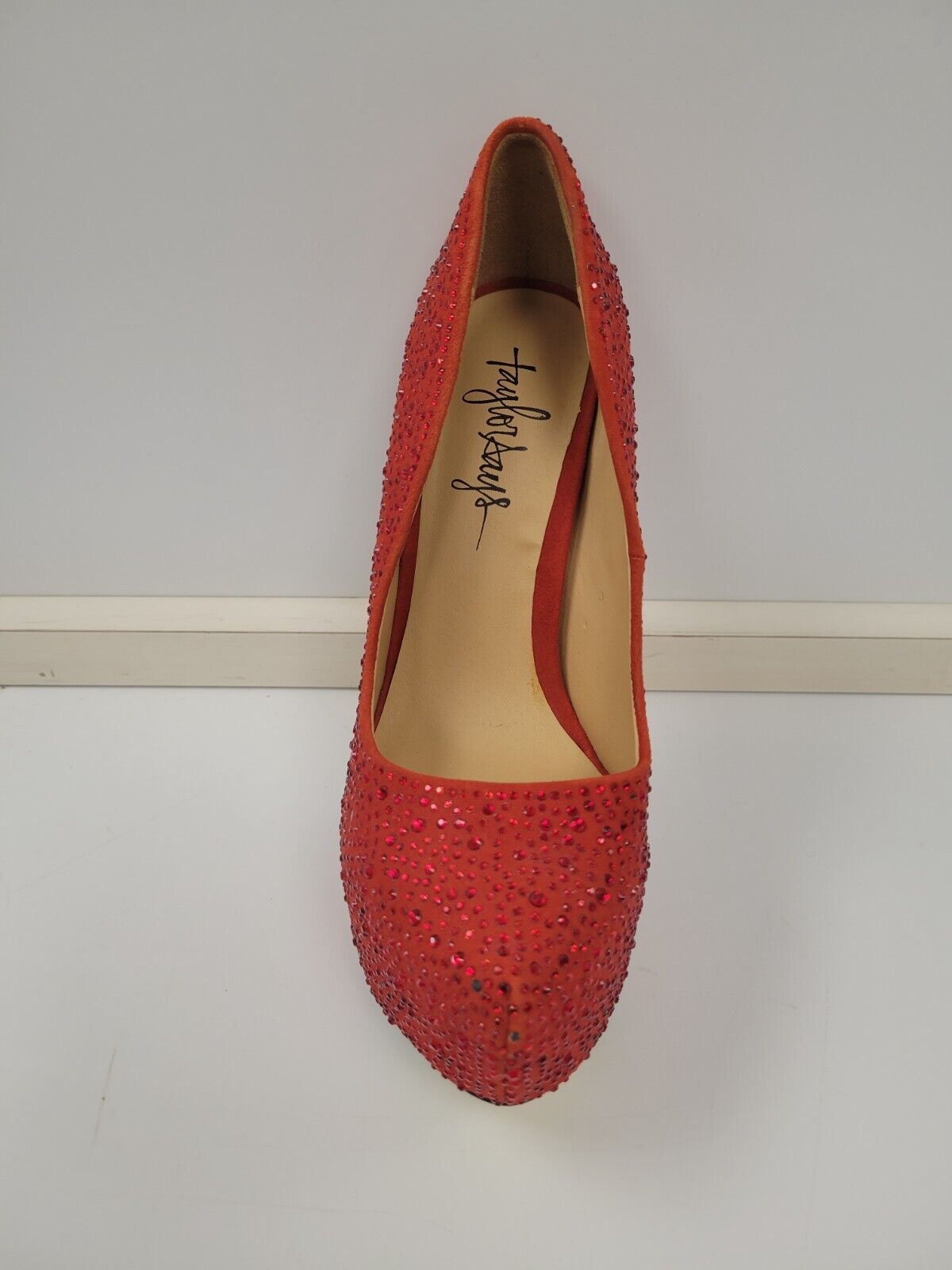 (70711-1) Taylor Say Red Bedazzle D Heels Size - 7.5 US