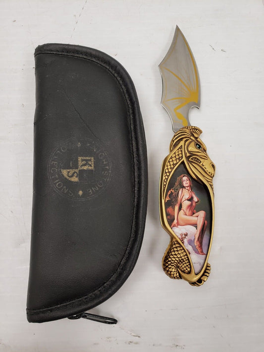 (I-35851) Franklin Mint The Maiden Of The Snow Knightstone Collection Knife