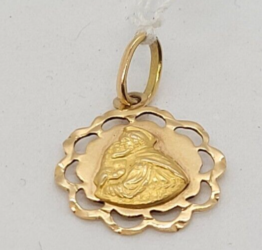 (N77032-6) Ladies 18K Yellow Gold St. Christopher Medallion