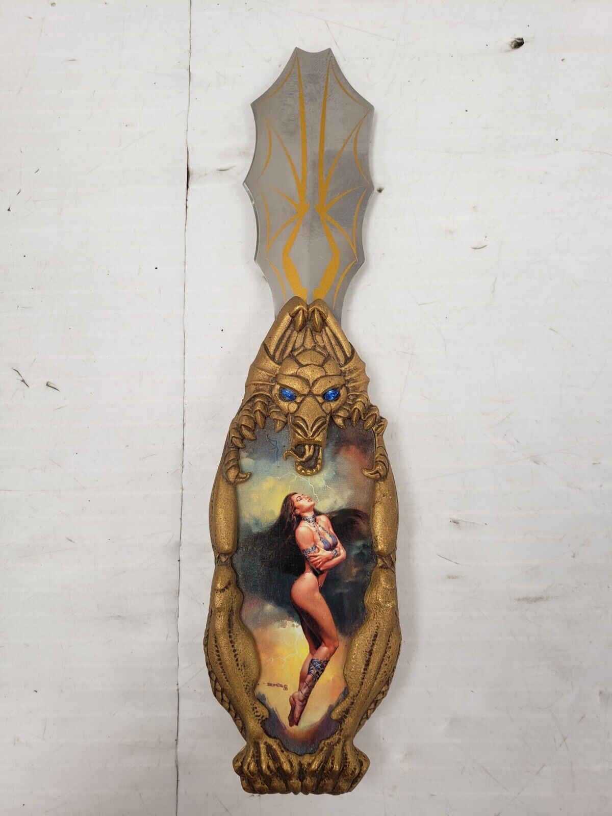 (I-35841) Franklin Mint Spirit Of The Sun Knightstone Collection Knife