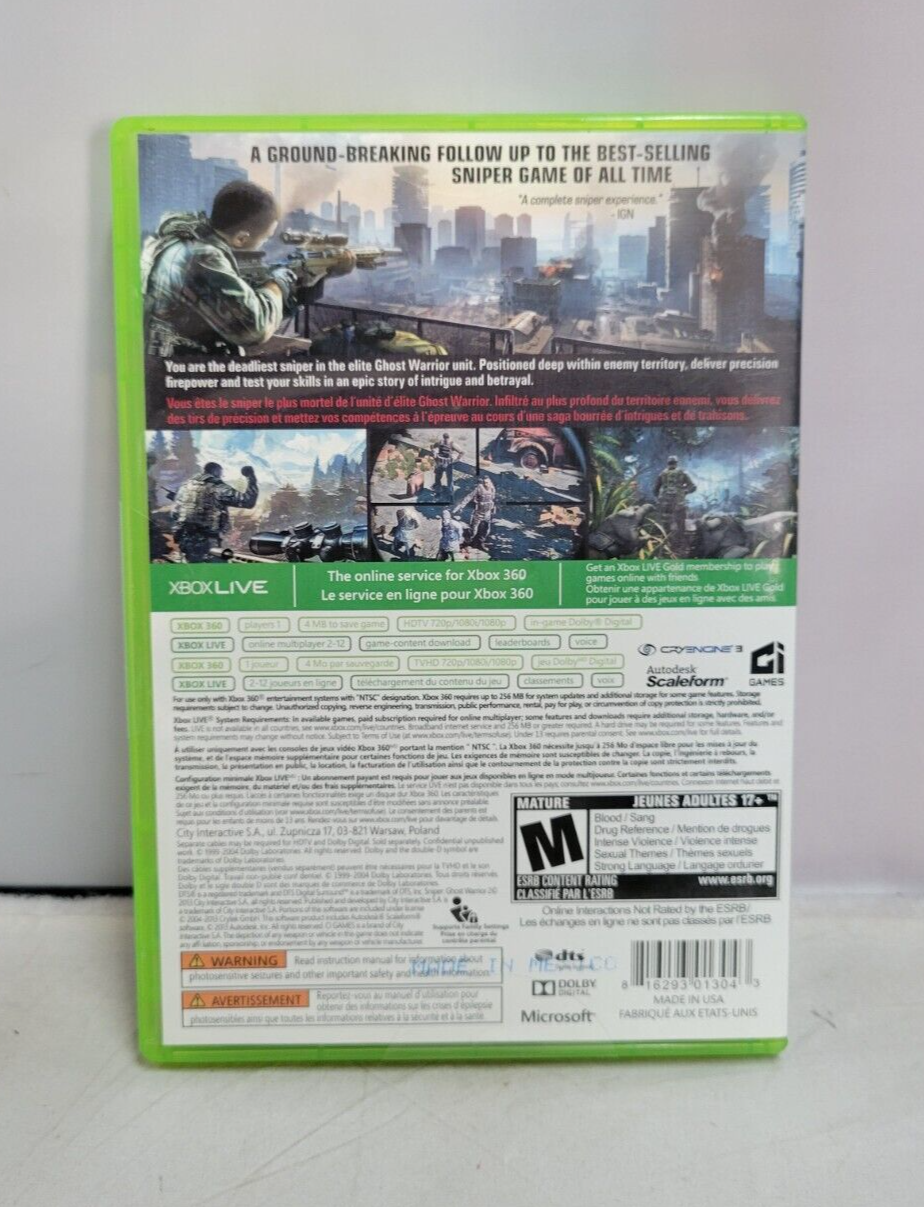 (LUP) Sniper: Ghost Warrior 2 (Microsoft Xbox 360, 2013)