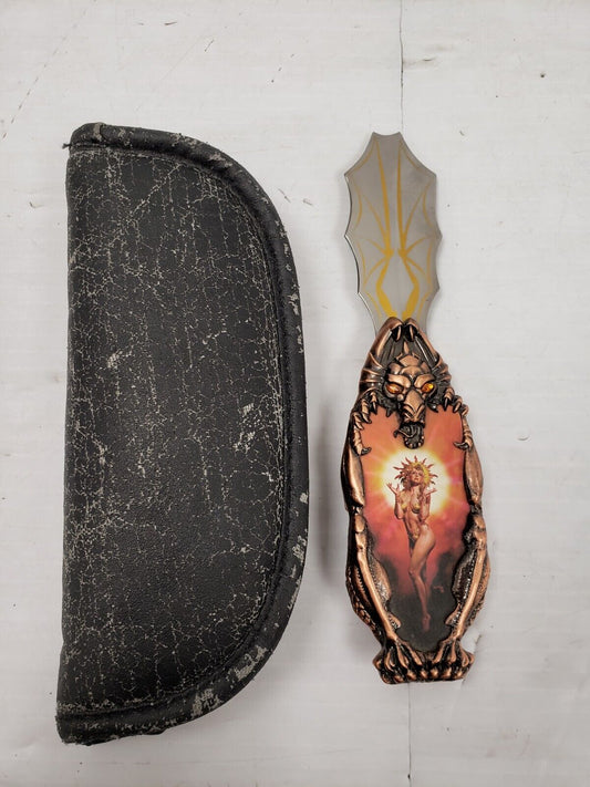 (I-35852) Franklin Mint Goddess Of The Sun Knightstone Collection Knife