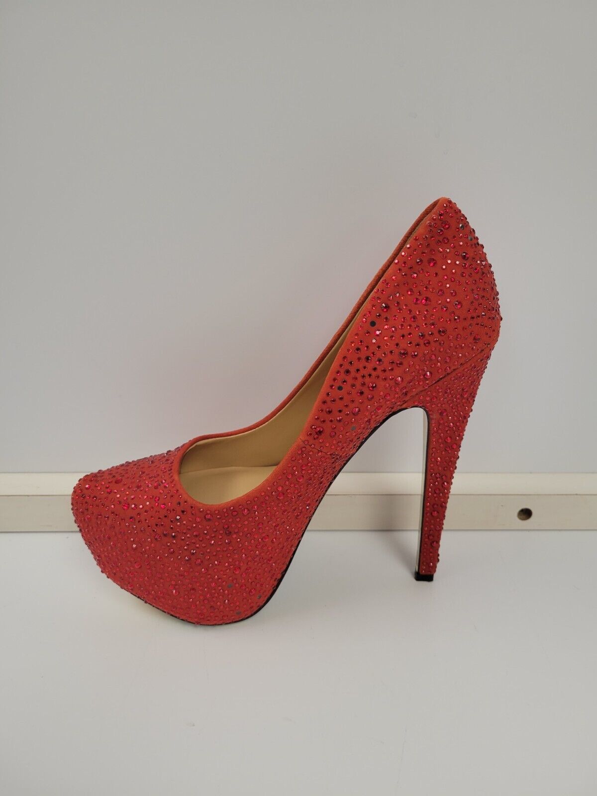 (70711-1) Taylor Say Red Bedazzle D Heels Size - 7.5 US