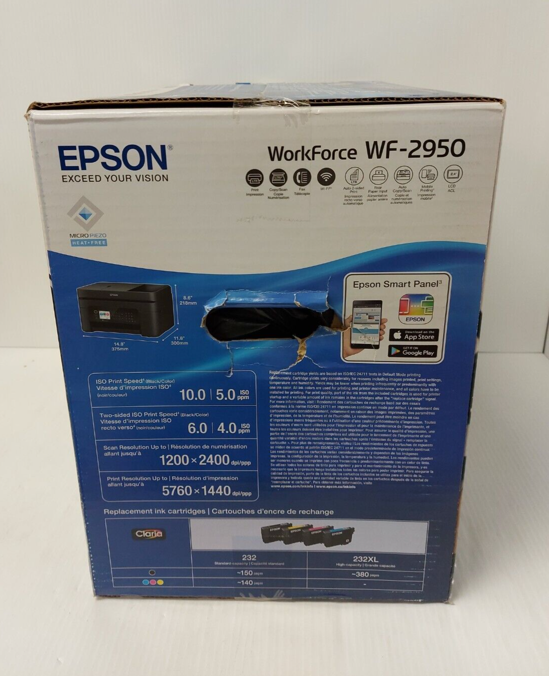 (NI-21760) Epson WF-2950 Compact Wireless 4 in 1 Printer